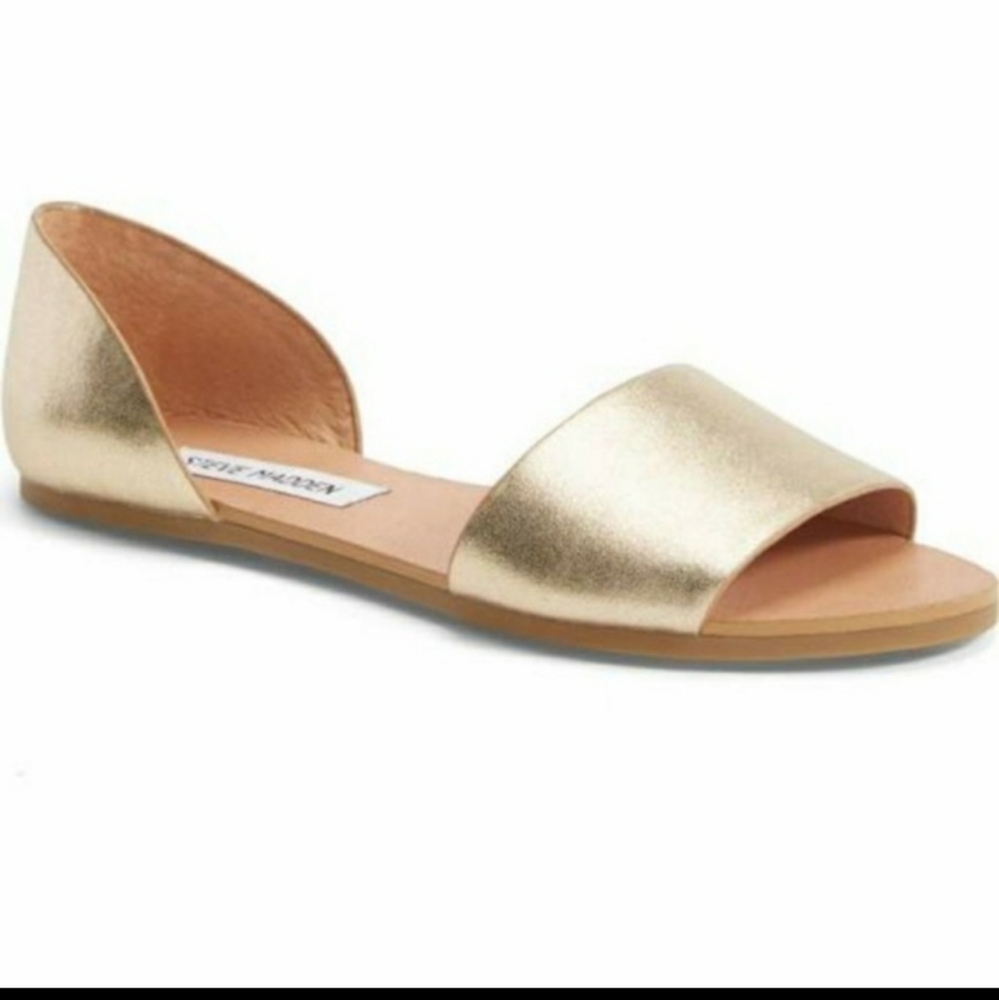 Steve Madden Twostp Gold D'orsay Flat Sandals
